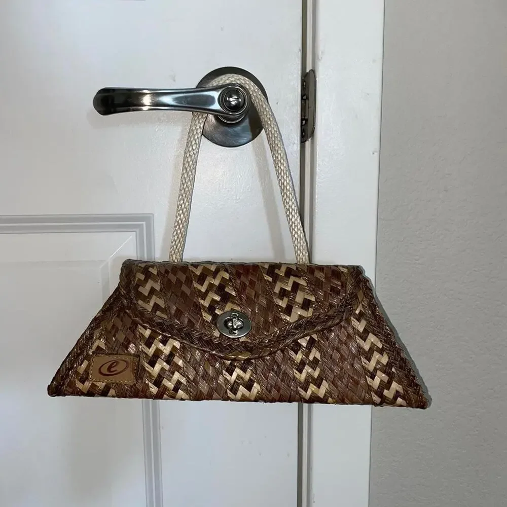 boho summer beach woven purse